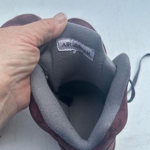 Nike Air Jordan Burgundy and Gray Sneakers - Picture 5 of 6